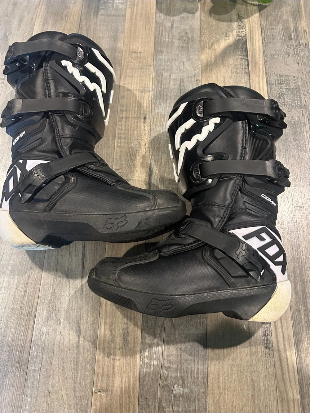 Fox Kids Black Boots with White Logo Accents